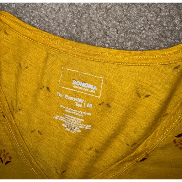 sonoma everyday tee yellow long sleeve shirt size M - Picture 4 of 5